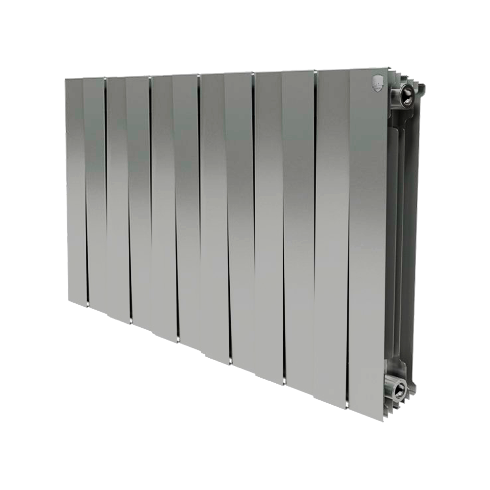Секционный биметаллический радиатор Royal Thermo PianoForte 500, Silver Satin, количество секций 12, цвет серебристый