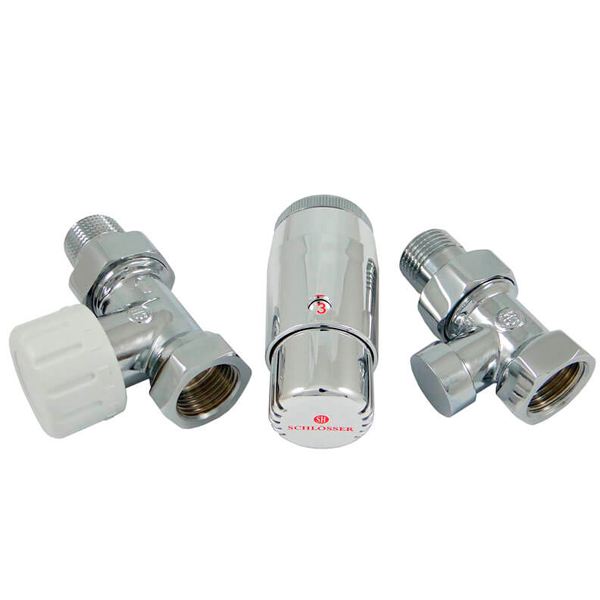 

Комплект Schlosser DN15 GZ1/2 x GW1/2 проходной с головкой Мини M30x1,5, Хром