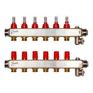 

Коллекторы Danfoss SSM-6F с расходомерами, 6 контуров