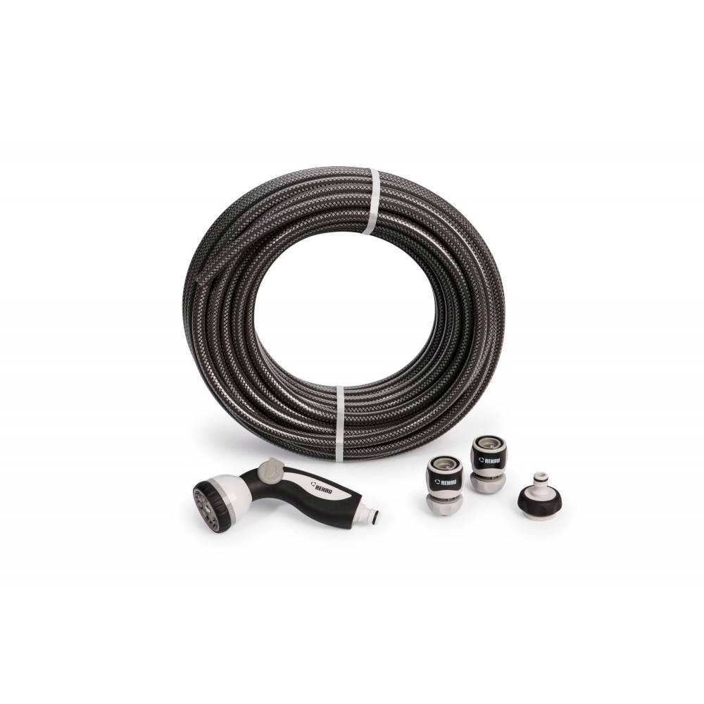 

Садовый шланг REHAU COOL TOUCH Pearl Grey в наборе с арматурой 13 мм 1/2", 25м