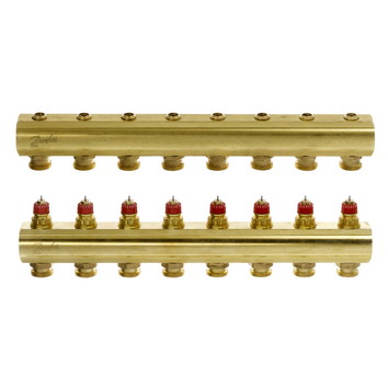 

Коллекторы Danfoss FHF-8 для 8 контуров, с преднастройкой