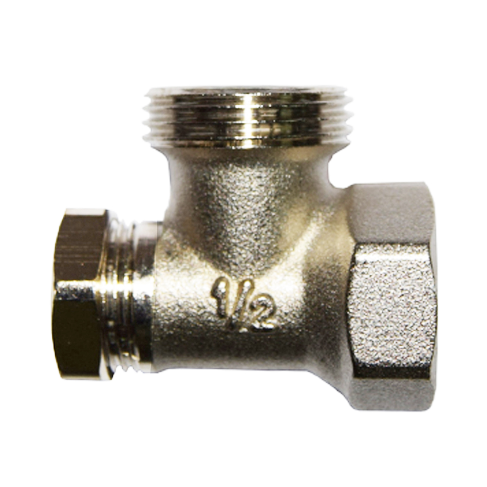 

Клапан запорный SR Rubinetterie угловой ВР-НР 1/2"х3/4", без хвостовика