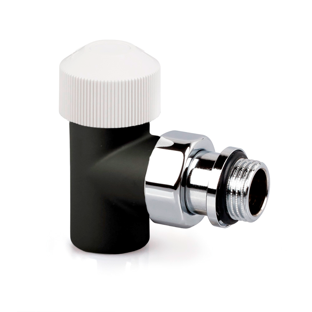 Вентиль на подачу угловой SR Rubinetterie серия Tondera 1/2", термостатический, черный матовый