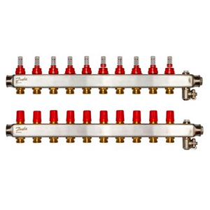 

Коллекторы Danfoss SSM-10F с расходомерами, 10 контуров