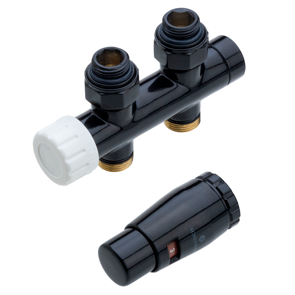

Узел подключения Schlosser DUO-PLEX Черный RAL 9005 Прямой 3/4 x М22x1,5