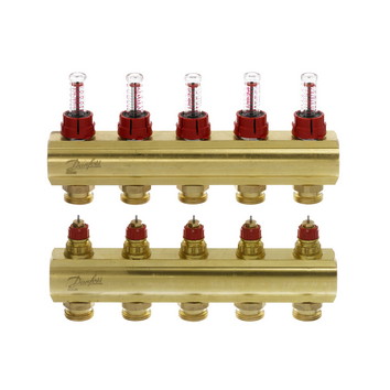

Коллекторы Danfoss FHF-5F для 5 контуров, с преднастройкой и расходомерами