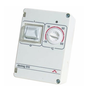 

Терморегулятор DEVIreg™ D-610 (-10°C-+50°C) накладной, с датчиком на проводе, IP44, 10А