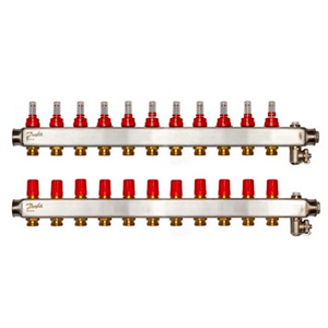 Коллекторы Danfoss SSM-11F с расходомерами, 11 контуров 088U0761 - фото 1