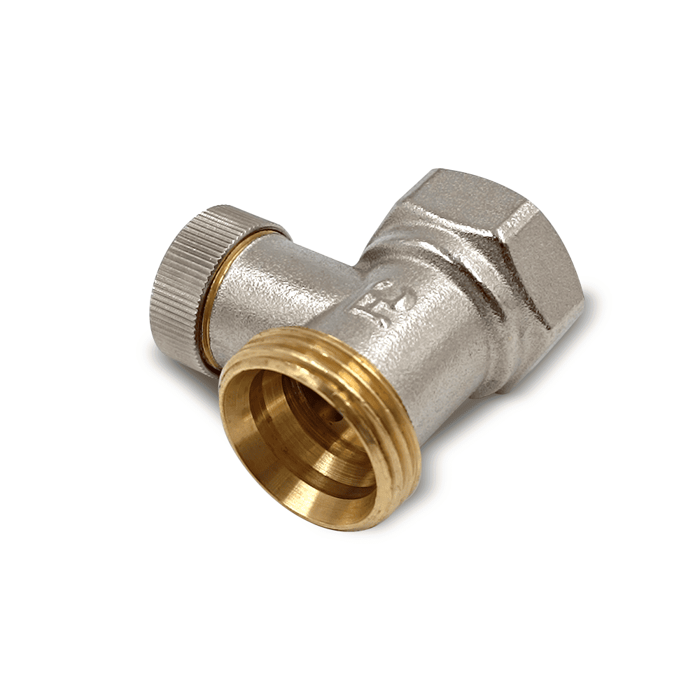 Клапан запорный Primoclima Armature прямой ВР-НР 1/2"х3/4", без хвостовика, никель