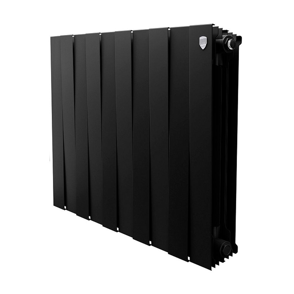 Секционный биметаллический радиатор Royal Thermo Piano Forte 500, Noir Sable, количество секций 10, цвет черный графитовый