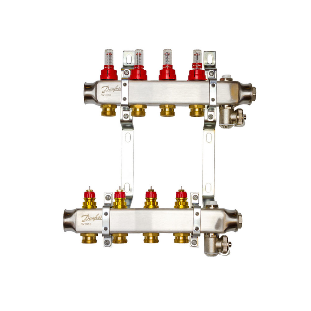 

Комплект коллекторов Danfoss SSM-4F с расходомерами и кронштейнами, 4 контура
