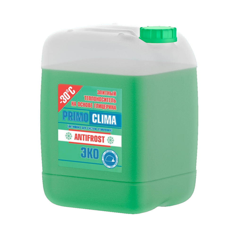Теплоноситель Primoclima Antifrost (Глицерин) -30C ECO 10 кг канистра (цвет зеленый)