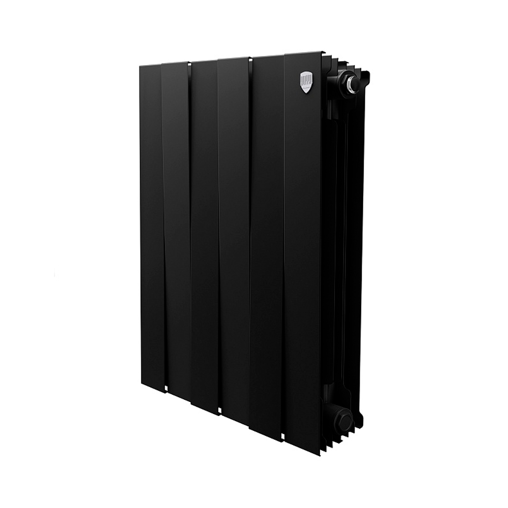 Секционный биметаллический радиатор Royal Thermo PianoForte 500, Noir Sable, количество секций 6, цвет черный графитовый PFNs500/6 PFNs500/6 - фото 1