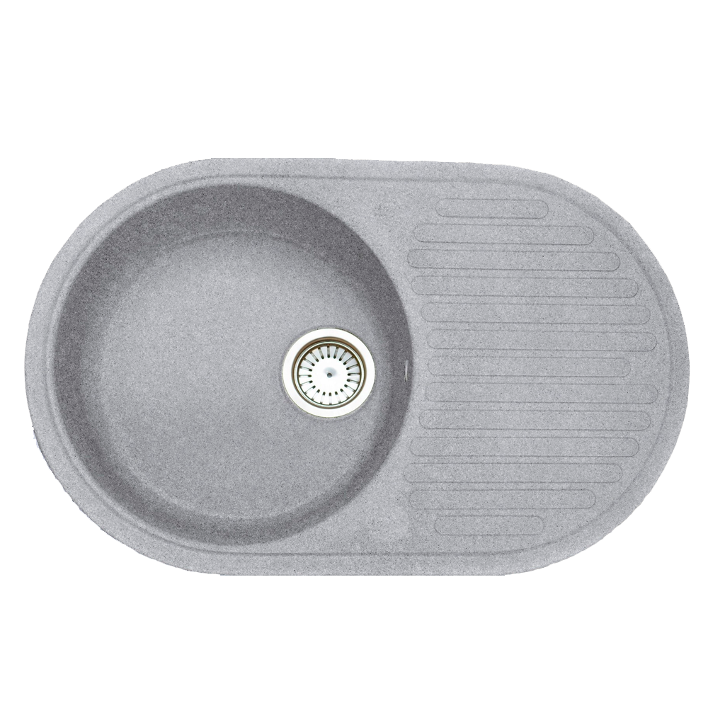 

Кухонная мойка Formastone Fosto КМ 74-46, овальная с крылом,искристый серый