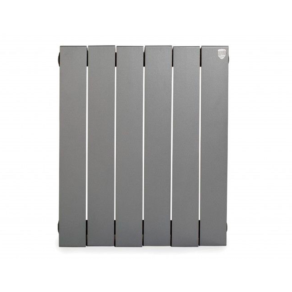 Секционный биметаллический радиатор Royal Thermo Piano Forte 500, Silver Satin, количество секций 6, цвет серебристый