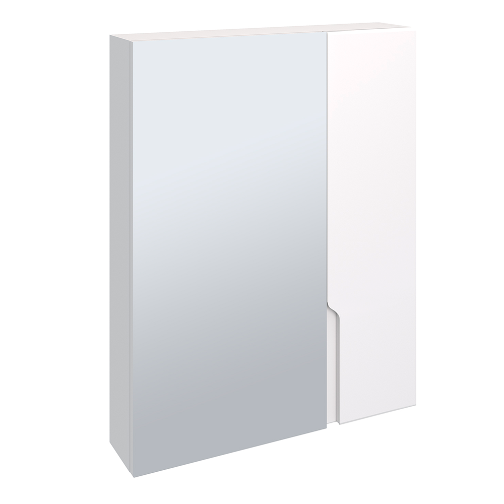 Шкаф зеркальный RUNO Стокгольм 60, правый, цвет белый 00-00001126 - фото 1