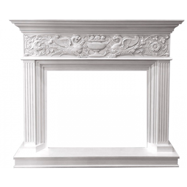 Деревянный портал Dimplex Palace 1140x1280x380 - Белый с серебром