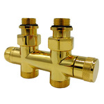 Узел прямой SR Rubinetterie Tondera 50 мм, запорный 1/2”x3/4” Е, цвет золото