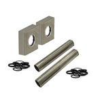 Комплект декоративных трубок SR Rubinetterie с квадратными отражателями, никель матовый