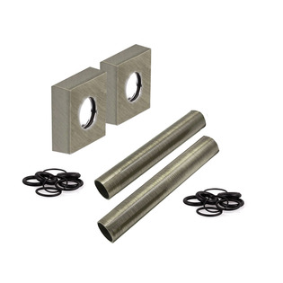 Комплект декоративных трубок SR Rubinetterie с квадратными отражателями, никель матовый