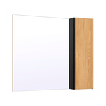 Шкаф зеркальный RUNO Мальта 85, правый, дуб/черный