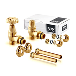 Комплект вентилей с трубками SR Rubinetterie серия Floral Old Style 1/2" угловой цвет Золото