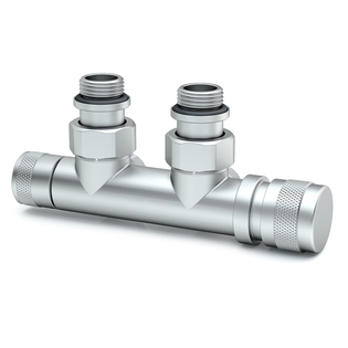 Узел нижнего подключения SR Rubinetterie угловой 1/2"х3/4"Е Хром матовый (правый)