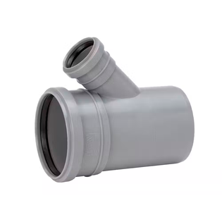 Тройник UPONOR канализационный двухраструбный Д.50/50мм 45гр, серый '10И
