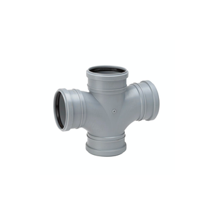 Крестовина UPONOR канализационная раструбная д.110/110мм 88,5гр. серая