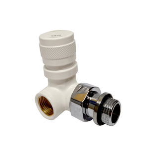 Вентиль на подачу вертикальный SR Rubinetterie Tondera 1/2", ручной регулировки, левый, Белый