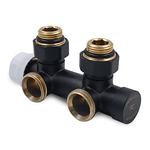 Узел нижнего подключения Primoclima Armature термостатический угловой 1/2"х3/4", черный (правый)