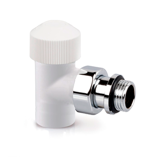 Вентиль на подачу угловой SR Rubinetterie серия Tondera 1/2", термостатический, белый