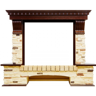 Каменный портал Dimplex Pierre Luxe угловой 1045х1280х850 - Темный дуб/Сланец