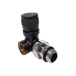 Вентиль на подачу вертикальный SR Rubinetterie Tondera 1/2", ручной регулировки, левый, Черный мат