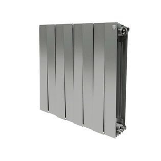 Секционный биметаллический радиатор Royal Thermo PianoForte 500, Silver Satin, количество секций 8