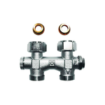 Узел подключения ГЕРЦ -3000 проходной G3/4 с шаровым краном для 2-х трубных систем