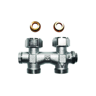 Узел подключения ГЕРЦ -3000 проходной G3/4 с шаровым краном для 2-х трубных систем