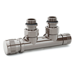 Узел нижнего подключения SR Rubinetterie угловой 1/2"х3/4"Е Никель матовый (левый)