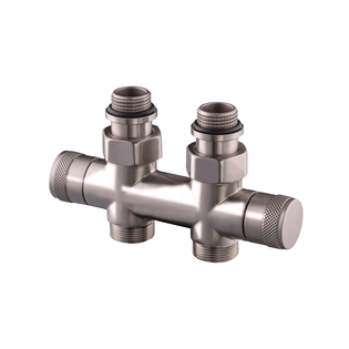 Узел прямой SR Rubinetterie Tondera 50 мм, запорный 1/2"х3/4" Е, цвет матовый никель