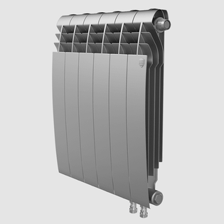 Секционный биметаллический радиатор Royal Thermo BiLiner 500 V, Silver Satin, количество секций 1