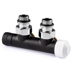 Узел нижнего подключения термостатический SR Rubinetterie угловой 1/2"х3/4"Е Чёрный матовый (правый)