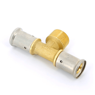 Тройник НР, латунь пресс, 20x3/4"x20, HENCO