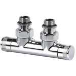 Узел угловой SR Rubinetterie Tondera 50 мм, запорный 1/2"х3/4" Е, цвет хром