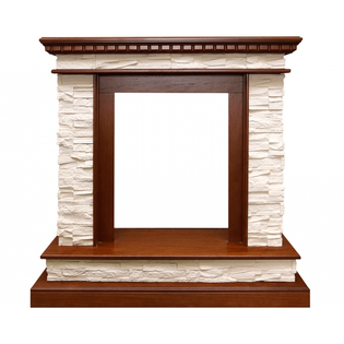 Каменный портал Dimplex Calgary 970х1000х380 - Дуб/Сланец белый