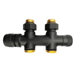 Узел нижнего подключения Primoclima Armature термостатический "Lunar" прямой 1/2"х3/4"Е ,Черный мат