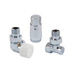 Комплект Schlosser трехосевой левый, Хром, DN 15 GZ1/2 x GW1/2 с головкой Мини M30x1,5