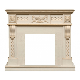 Деревянный портал Dimplex Corsica 1110х1280х390 - Слоновая кость с патиной