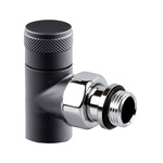 Запорный клапан угловой SR Rubinetterie Tondera 1/2", чёрный матовый