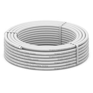 Труба гофрированная из нержавеющей стали SS304 Stahlmann 20A, отожженная в оболочке белая, 30м