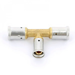 Тройник переходный уменьшенный в центре, латунь пресс, 20x16x20, HENCO